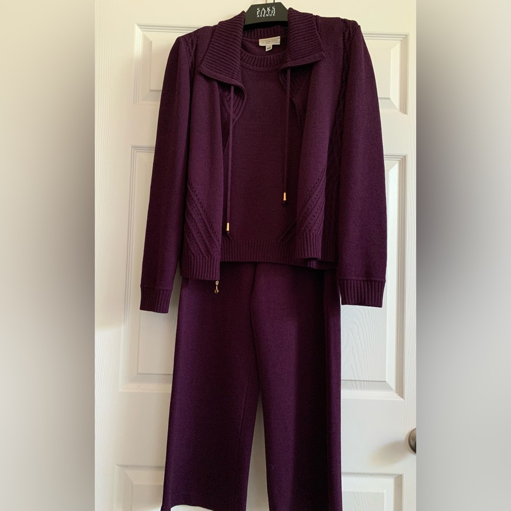 3 - piece St. John Sport Purple Knit Set